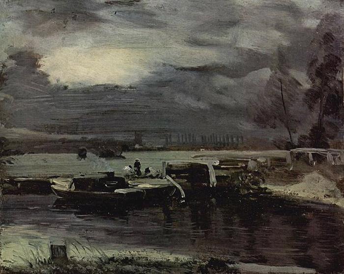 John Constable Boats on the Stour, Dedham Church in the background oil painting picture